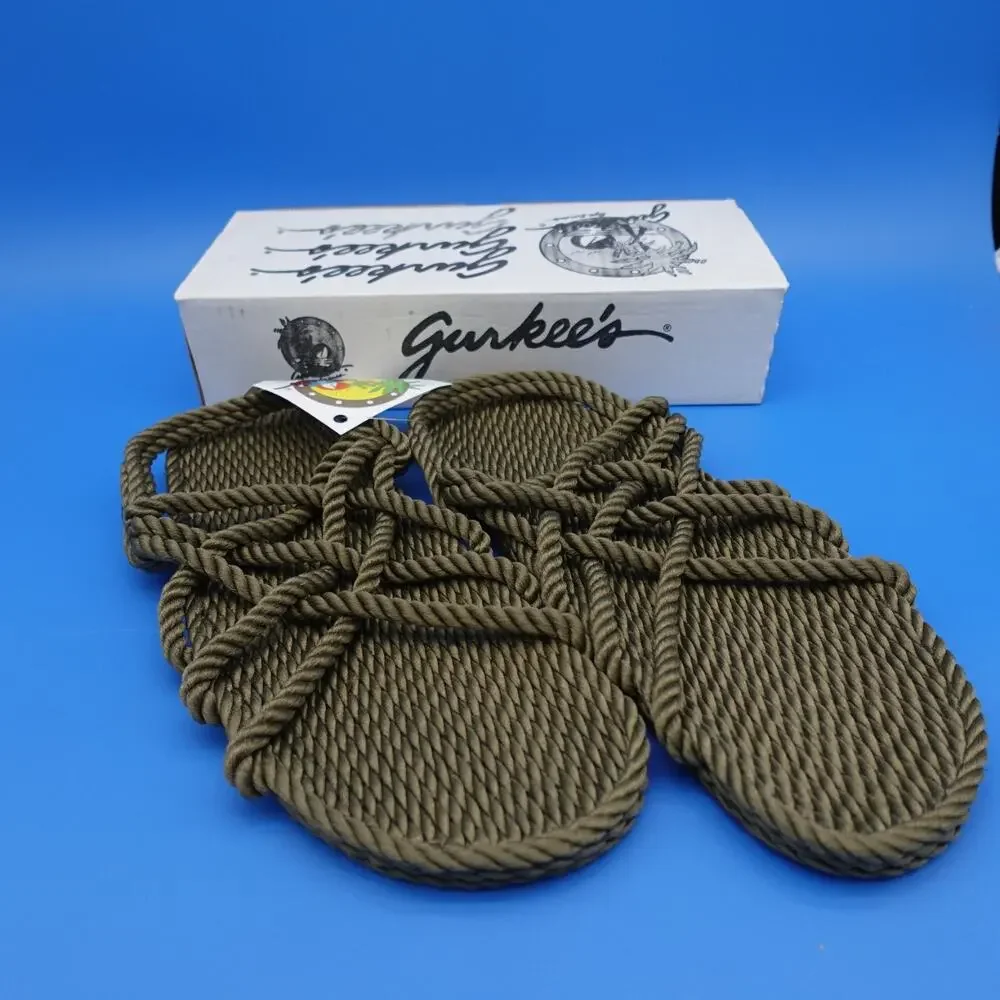 Gurkee’s Neptune Rope Sandals Men’s 13 Olive New With Box